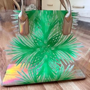 Leaf lily Pulitzer clear beach bag